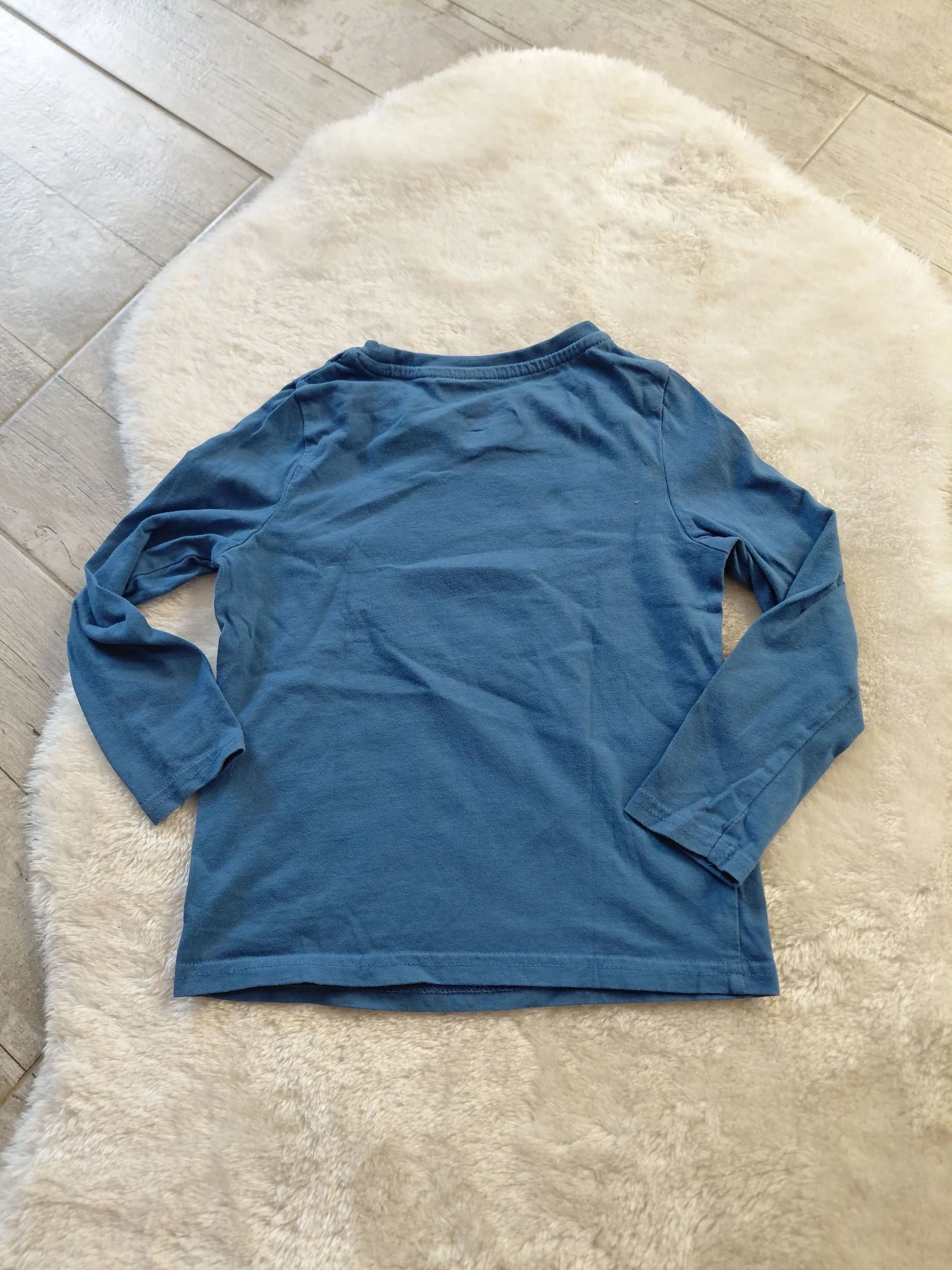 Blue long-sleeve monster print t-shirt Kiabi 4 years old – photo 3